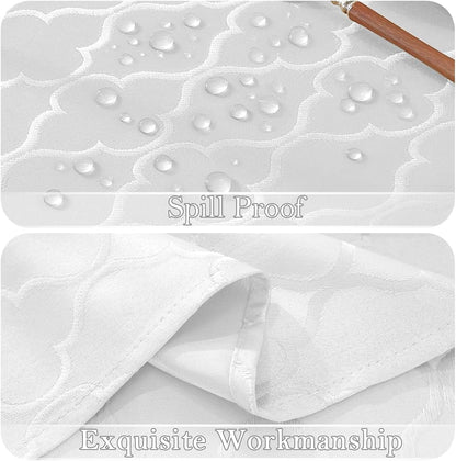 Tablecloth Rectangle, Jacquard, 52" X 70", White7