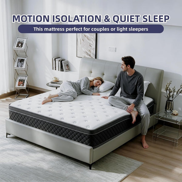 Full Mattress, 12 Inch Full Size Mattress in a Box, Medium Firm Hybrid Mattresses with Pocket Springs and Memory Foam, Strong Edge Support, Motion Isolation & Pressure Relief4