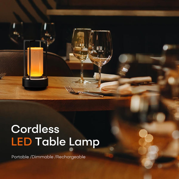 Rechargeable Cordless Small Metal Table Lamp, Stepless Dimming, 3-Color2