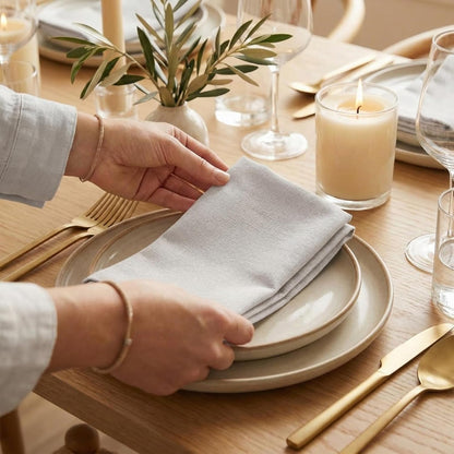 Cloth Napkins Set of 6 18X18 Inch 100% Cotton Dinner Napkin Washable Hotel Quality Reusable Kitchen & Table Linen for Fall Thanksgiving Family Dinners Weddings & Everyday Use - White2