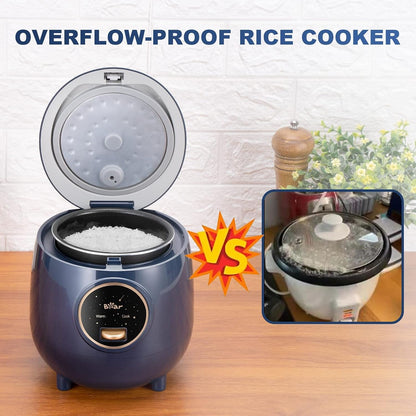 Mini Rice Cooker, 2-Cup Uncooked, Nonstick, Keep Warm, BPA Free, Blue | Portable 1.2L Nonstick Small Rice Cooker for Travel, Dorm, Single Serve, One-Touch Operation, Removable Pot, Auto Keep Warm8