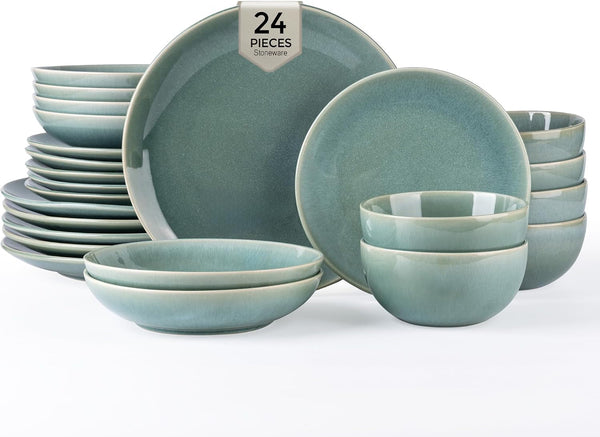 Dinnerware Sets for 4, 12 Pieces Ceramic Plates and Bowls Set1