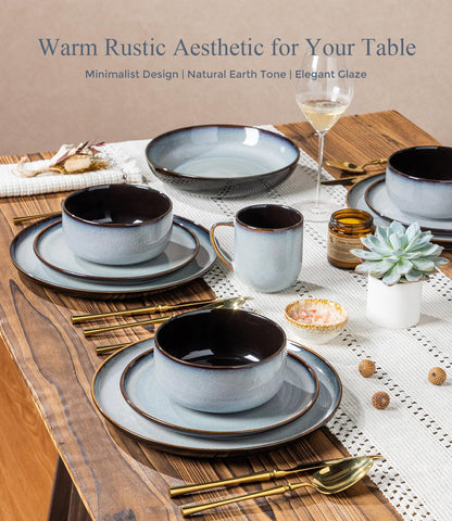 Ceramic Dinnerware Sets for 4,12-Pcs Porcelain Plates and Bowls Set7