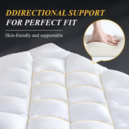 3 Inch Queen Mattress Topper, Ultra Thick and Fluffy Supportive Memory Foam Mattress Topper for Body Pain, Mattress Pad with Breathable Mesh Design for Deep Sleep, 80X60X3 Inches6