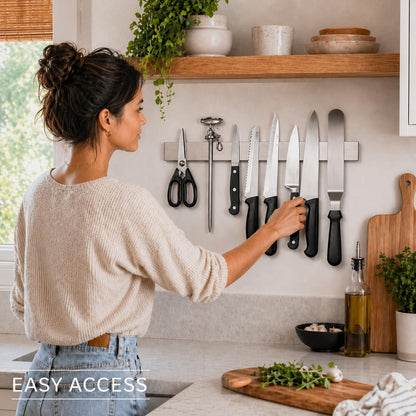 16 Inch Stainless Steel Magnetic Knife Bar with Multi-Purpose Functionality as a Knife Holder, Knife Strip, Magnetic Tool Organizer, Art Supply Organizer & Home Organizer4