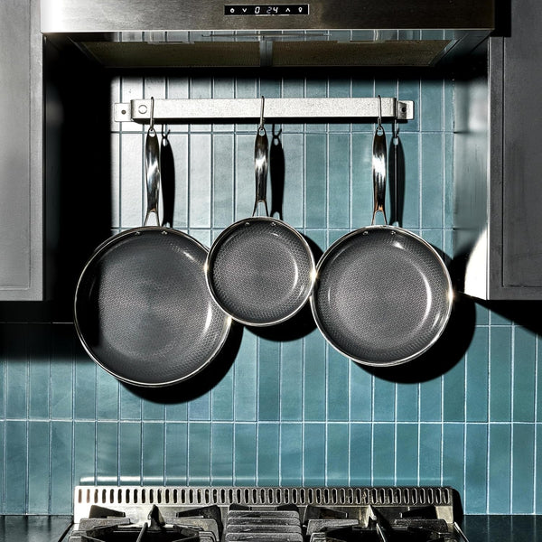 Hexclad Hybrid Nonstick 14-Piece Cookware Set, 8", 10", and 12" Pans with Lids, 2, 3, and 8Qt Pots with Lids, and 2 Silicone Trivets, Stay-Cool Handles, Dishwasher and Oven-Safe, Induction Ready2