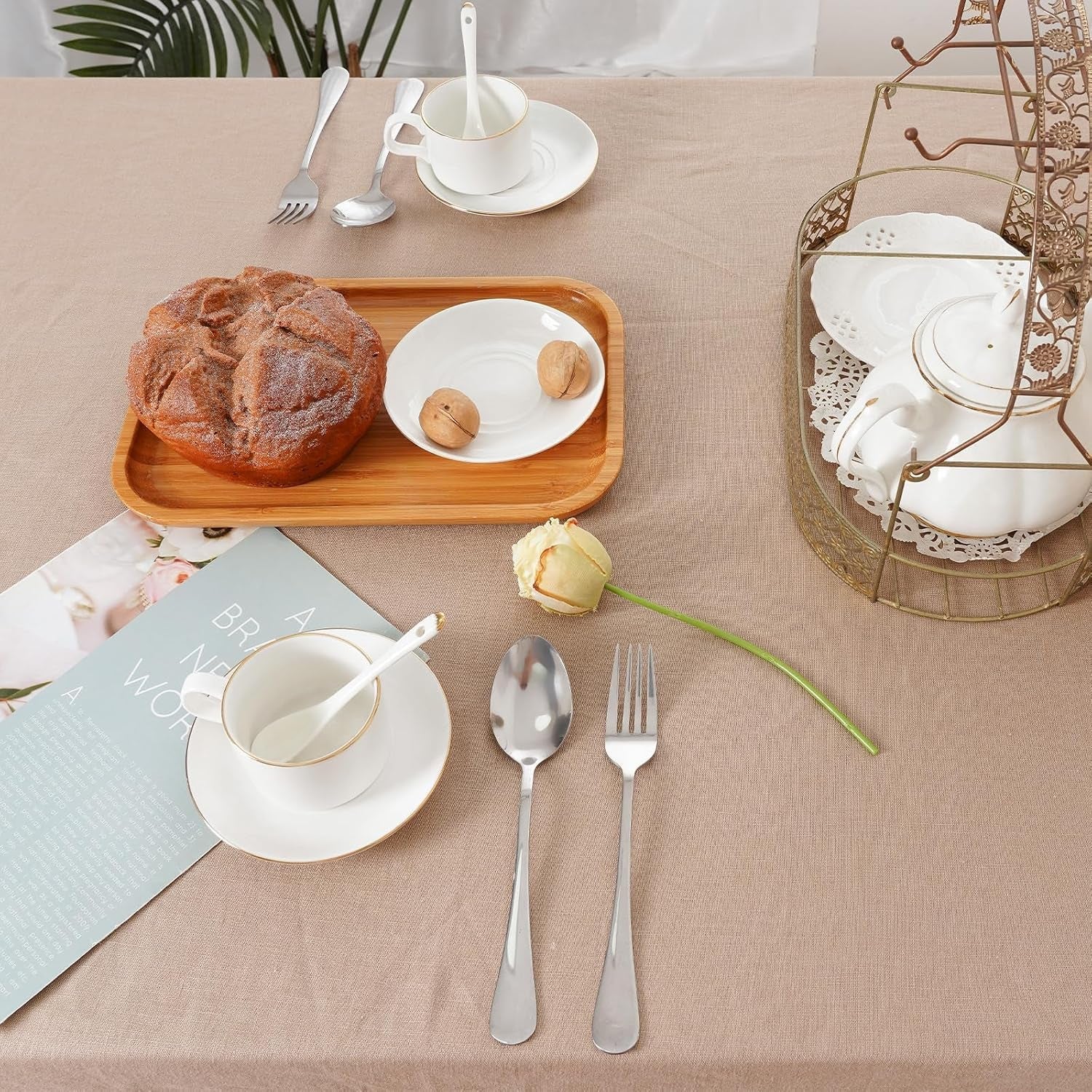 100-pure-linen-tablecloth-with-tassel-boho-farmhouse-decor-natural-table-cloth-for-rectangle-squaretables-for-party-picnic-kitchen-and-dining-room-khaki-53-x-53-inches
