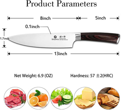 Japanese Chef Knife-Sharp Kitchen Knife 8 Inch, Gift for Mom & Dad | Chef'S Knives HC Steel Paring Knife, Unique Gifts for Men and Women, Kitchen Gadgets with Gift Box, Gyutou Knives4