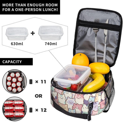 Cute Colorful Cats Insulated Lunch Bag,Kids Lunch Box for Girls Boys Teens3