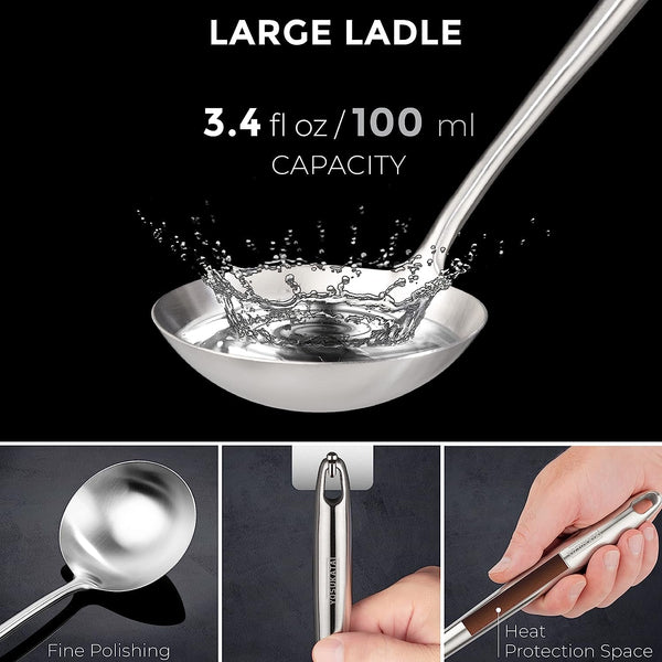 13.5” Blue Carbon Steel Wok Pan + 17’’ Spatula and Ladle + Premium Wok Cover 13.5 Inch Pan Lid6