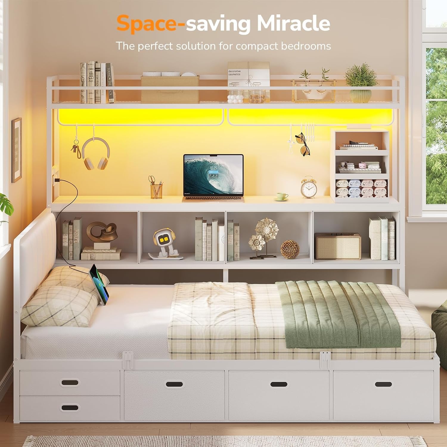 twin-corner-bed-frame-with-tall-storage-bookshelf-5-drawers-power-strips