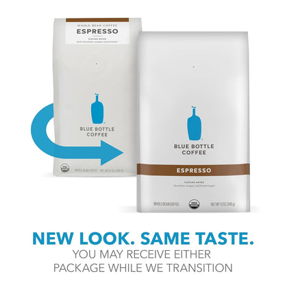 Blue Bottle Whole Bean Organic Coffee, Espresso, Dark Roast, 12 Ounce Bag (Pack of 1) | Organic Whole Bean Coffee; Espresso Dark Roast; Gourmet Specialty Coffee; Single 12 Oz Bag2