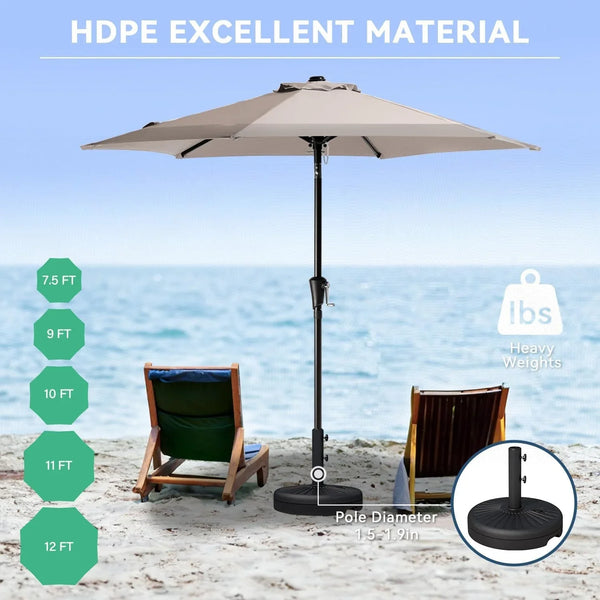 82Lb Capacity Outdoor Umbrella Base Water Filled Stand, Patio Umbrella Base Stand, Patio Outdoor Heavy Duty Umbrella Holder Stand (Black)5