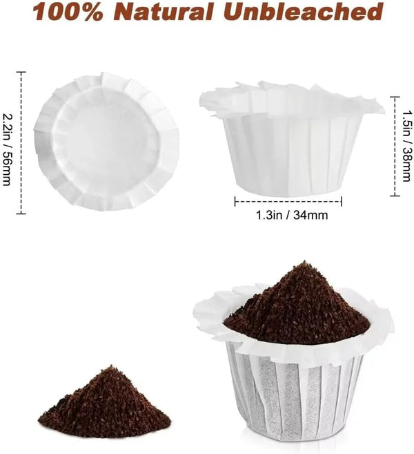 Disposable Paper Coffee Filters, Keurig K Cup Paper Filters for Keurig Single Brewer Reusable Cups, K-Cup Coffee Pods, Fits All Brands Reusable K Cups (300)2