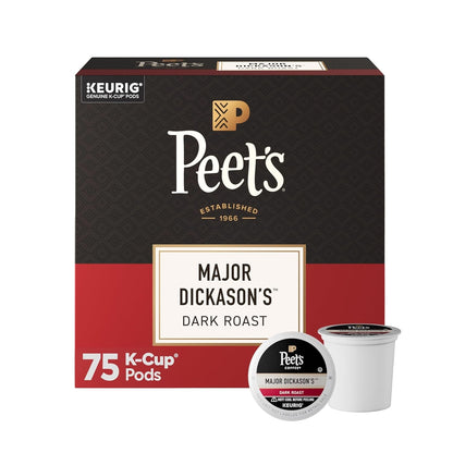 Peet'S Coffee, Dark Roast Keurig K-Cup Pods, 100% Arabica Coffee - Major Dickason'S Blend 75 Count (1 Box of 75 Pods)1