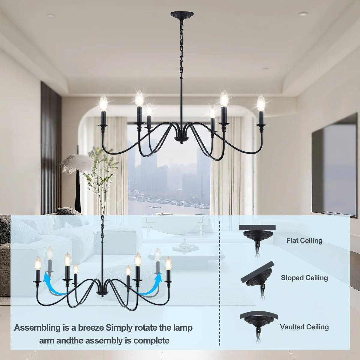 black-chandelier-6-light-farmhouse-chandelier-for-dining-room