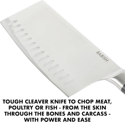 6.5-Inch Forged Cleaver Knife – High-Carbon 1.4116 German Steel Full Tang Kitchen Knife for Heavy-Duty Chopping and Slicing6