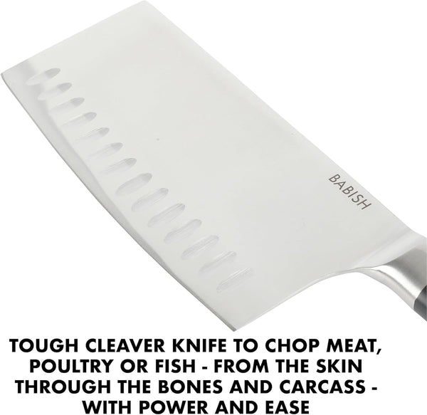 6.5-Inch Forged Cleaver Knife – High-Carbon 1.4116 German Steel Full Tang Kitchen Knife for Heavy-Duty Chopping and Slicing6