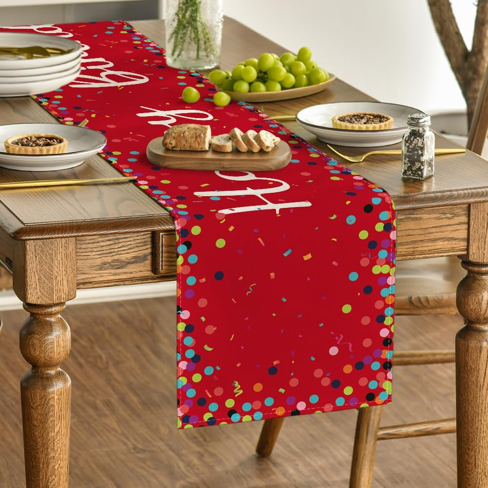 polka-dot-red-happy-birthday-table-runner-seasonal-christmas-winter-kitchen-dining-table-decoration-for-home-party-decor-13x72-inch