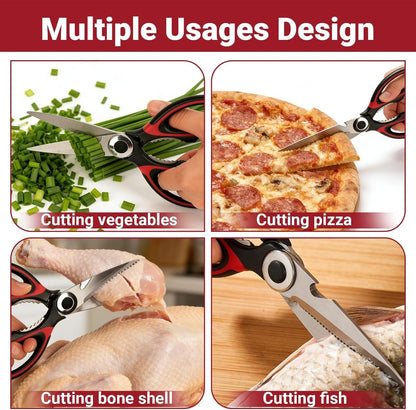 Kitchen Shears Set of 2, Heavy Duty Kitchen Scissors Seafood Scissors, Stainless Steel Sharp Food Cooking Scissors for Meat, Bones, Fish, Poultry, Vegetables, Chicken, Dishwasher Safe7