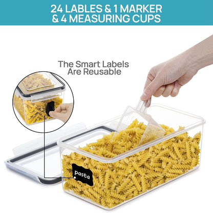 Pasta Storage Containers, 8 Pack, 3.2L Airtight Canisters4