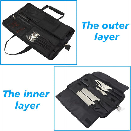Chef’S Knife Roll Bag, Heavy Duty Oxford Chef Knife Bag, Portable 13 Slots Chef Knife Case, Multi-Function Cutlery Knives Pouch Holder Knife Wrap Wallet Tool Roll5