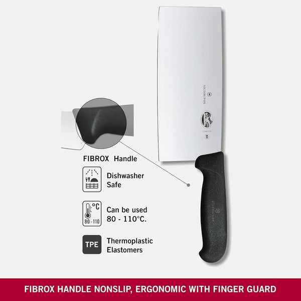 Victorinox Fibrox 7 in Chinese Cleaver - Swiss Made Butcher Chef Knife4