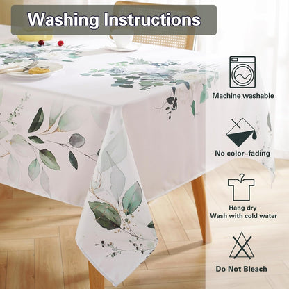 Eucalyptus Floral Tablecloth 52X70 Inch Rectangular5