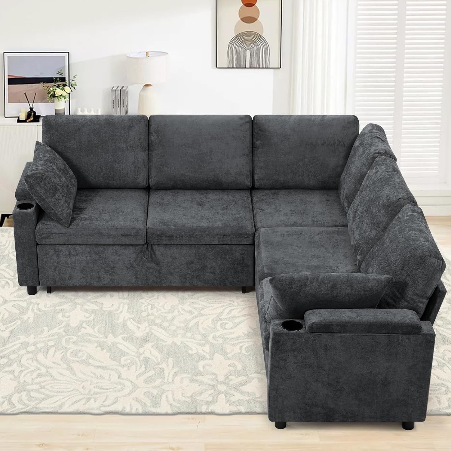 85-chenille-sectional-sofa-w-pull-out-bed-storage-space-grey