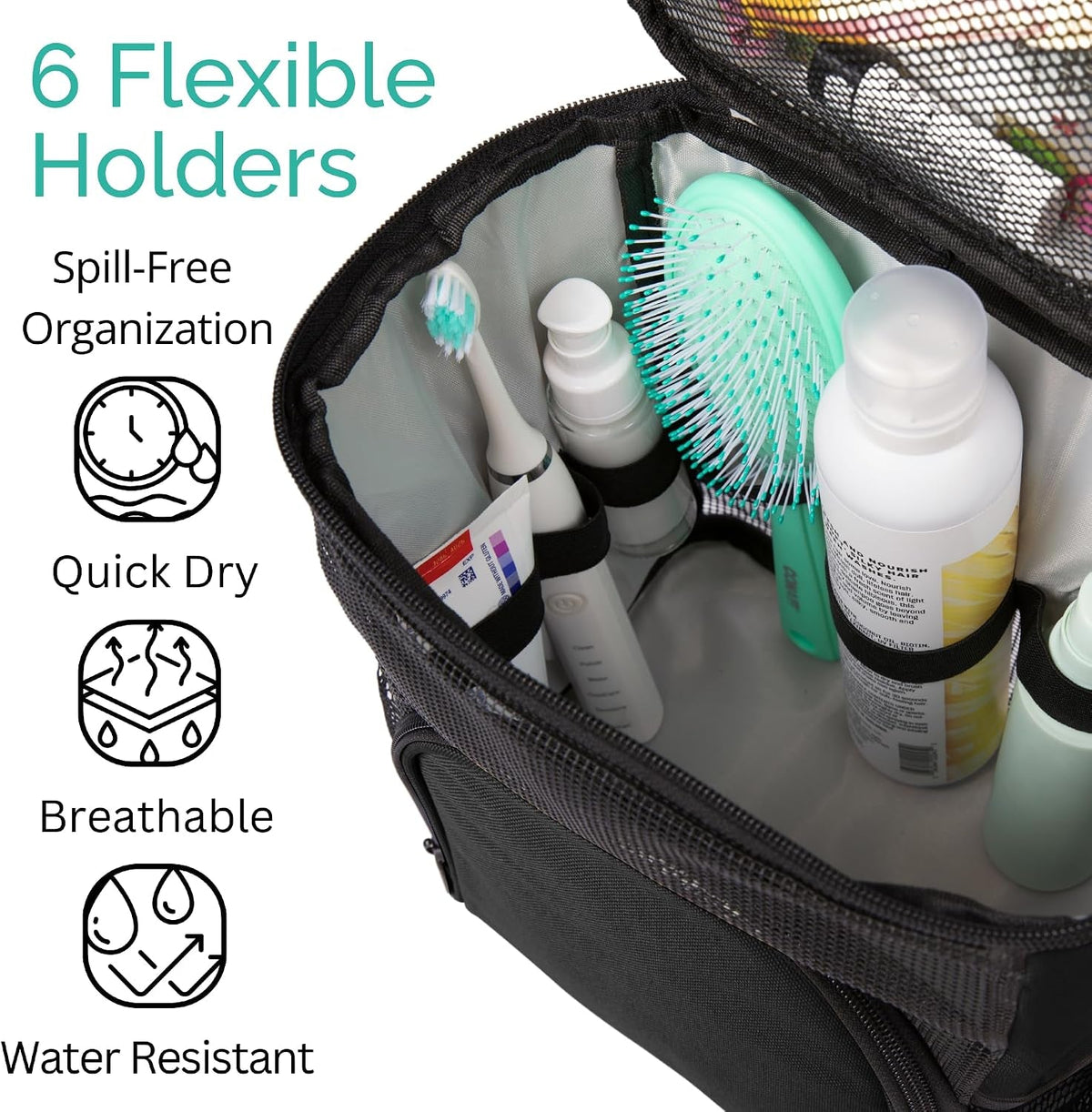 original-portable-shower-caddy-for-college-dorms-foldable-mesh-tote-dorm-room-essentials-durable-hanging-travel-shower-bag-perfect-for-college-students-men-women-black