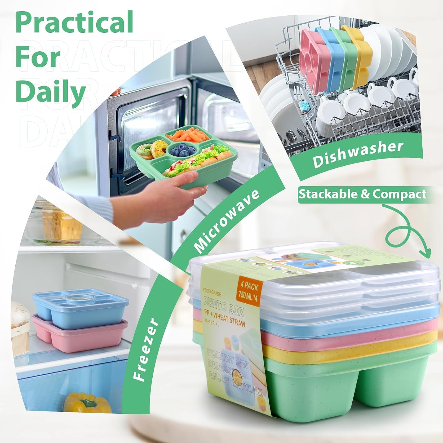 bento-snack-box-containers-for-adults-kids-4-pack-lunchable-meal-prep-containers-reusable-stackable-bento-lunch-box-food-storage-prep-containers-with-lids-and-4-sauce-cups-pastel-color-clear-lid