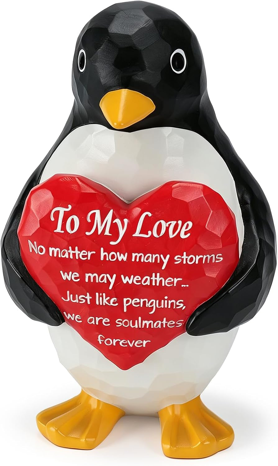 anniversary-birthday-gift-for-women-men-couple-penguin-figurine-for-her-him-i-love-you-gifts-for-boyfriend-girlfriend-birthday-gift-for-wife-husband-fiancee-valentines-heart-hand-painted-penguin-statue