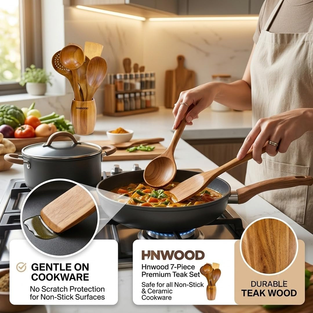 wooden-utensil-set-with-holder-teak-wood-cooking-spoons-slotted-spatula-skimmer-ladle-7-piece