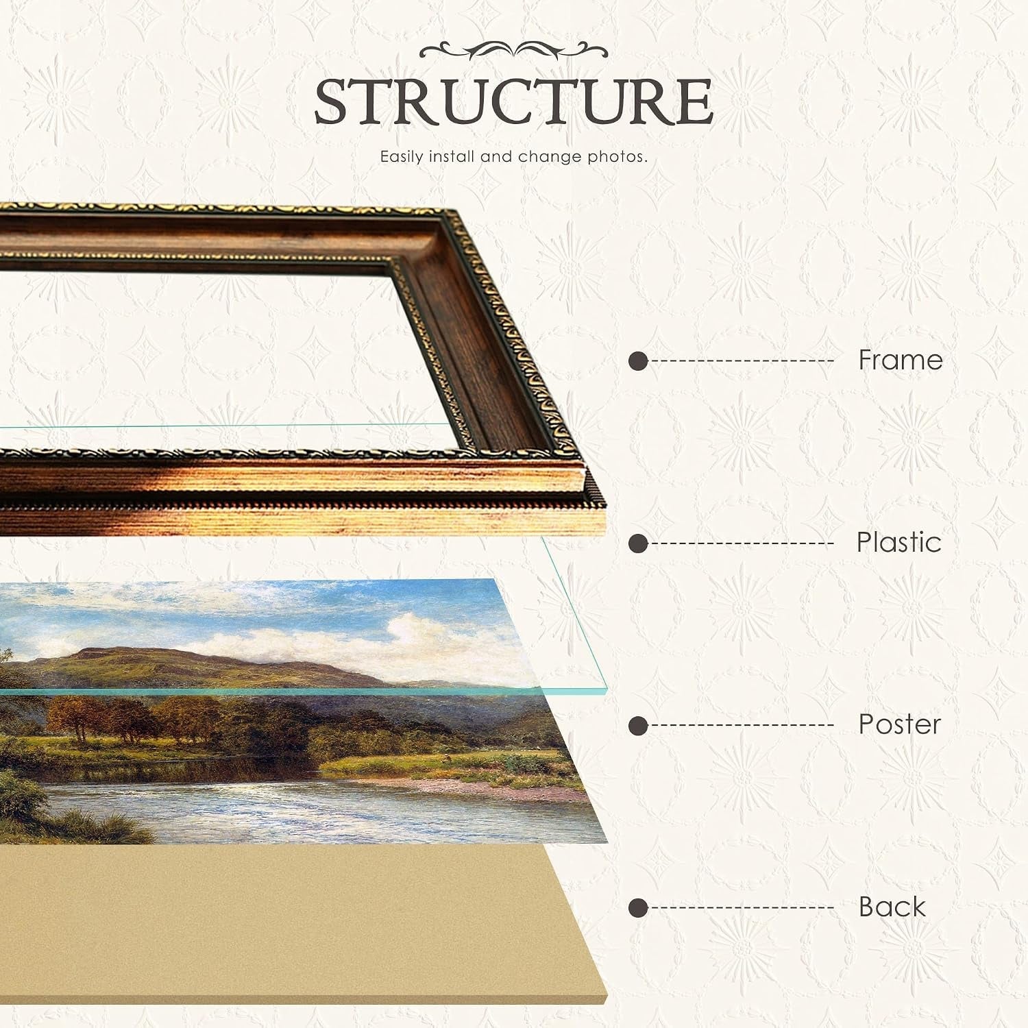 vintage-24x36-poster-frame-hd-plastic-golden-brown