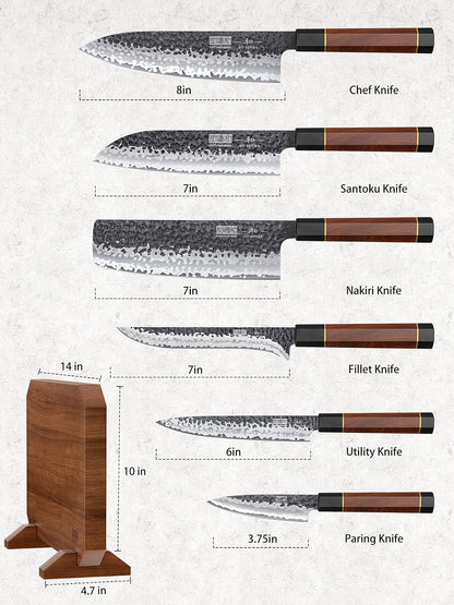 7 Pcs Knife Set with Magnetic Block, Japanese Kitchen Knife Set2