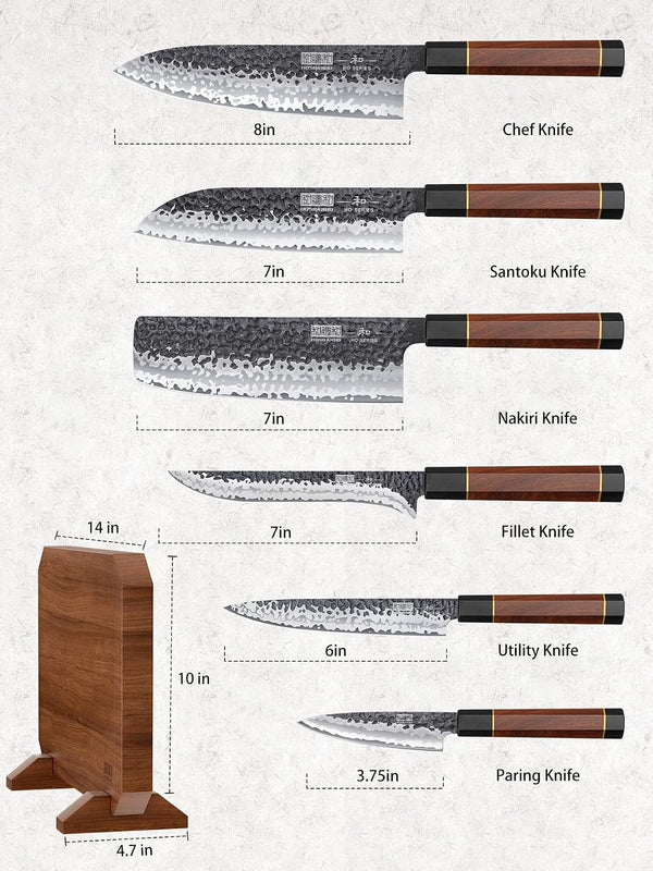 7 Pcs Knife Set with Magnetic Block, Japanese Kitchen Knife Set2