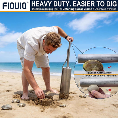 Professional Clam Gun - 36" Stainless Steel Vacuum Clam Digger Tool, 4.72" Diameter Tube for Efficient Razor Clam, Cockle & Shellfish Harvesting on Beach6