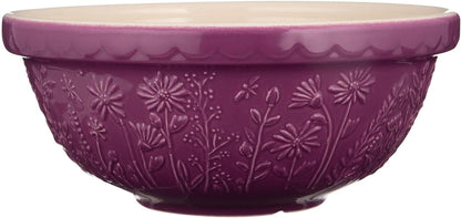 in the Meadow S18 Mixing Bowl, 2.85 Quart Mixing Bowl, Embossed Floral Daisy Design, Durable Ceramic Bowl for Baking Bread Dough, Cake Batter, Cookies & Kitchen Serving Bowl1