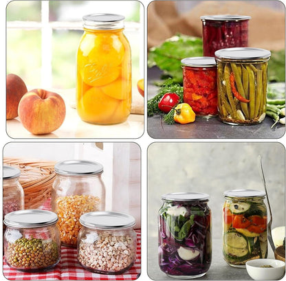 48PCS Mason Jar Lids for Wide and Regular Mouth Jars, No Date Reminder, Compatible with Electric Vacuum Sealers, Vacuum Seal Mason Jar Lids Only6