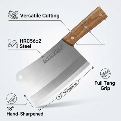 7.3" Carbon Steel Meat Cleaver for Heavy Duty Bone Chopping2