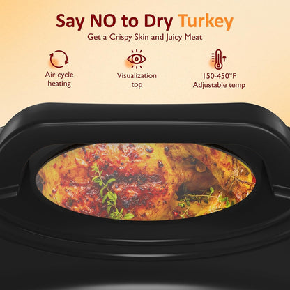 Electric Roaster, 26 Quart Electric Roaster Oven with Glass Lid, Turkey Roaster Oven Buffet with Self-Basting Lid, Removable Pan, Cool-Touch Handles, Blue4