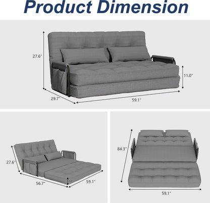Futon Sofa Bed,Convertible Sofa Bed,Folding Boneless Couches2