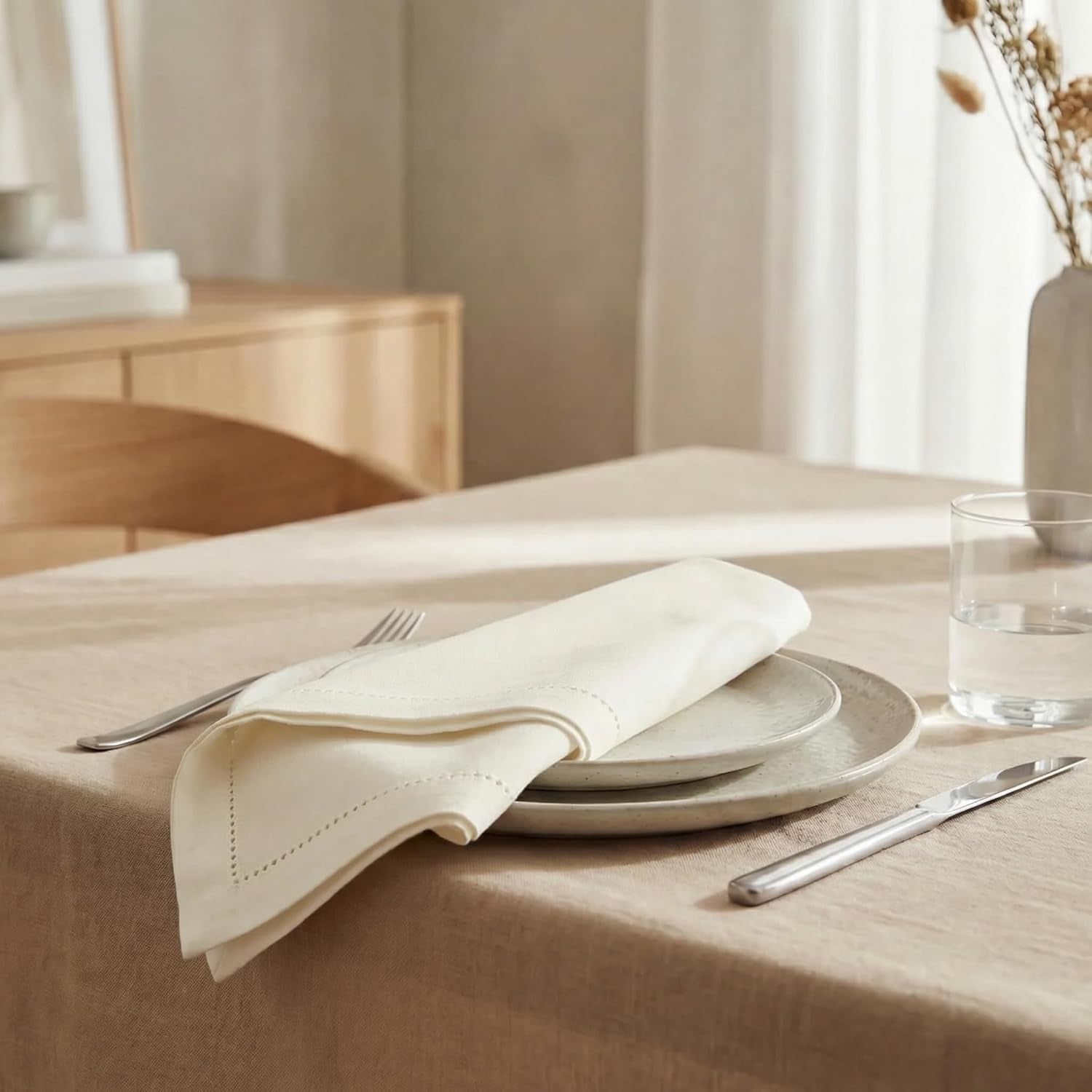 cloth-napkins-ivory-hemstitch-dinner-napkins-set-of-12-20x20-100-cotton-absorbent-washable-durable-reusable-ideal-for-hotel-collection-farmhouse-parties-restaurant-lunch-dinner-napkins