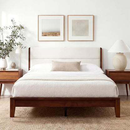 Joinery Inspired Solid Bamboo Bed Frame Queen Size with Headboard1