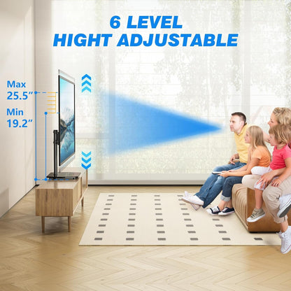 Universal Swivel TV Stand for 27-50 55 60 Inch Tvs | Height Adjustable Tabletop TV Stand Holds up to 88 Lbs, Pedestal TV Stand with Tempered Glass Base, Replacement TV Mount4