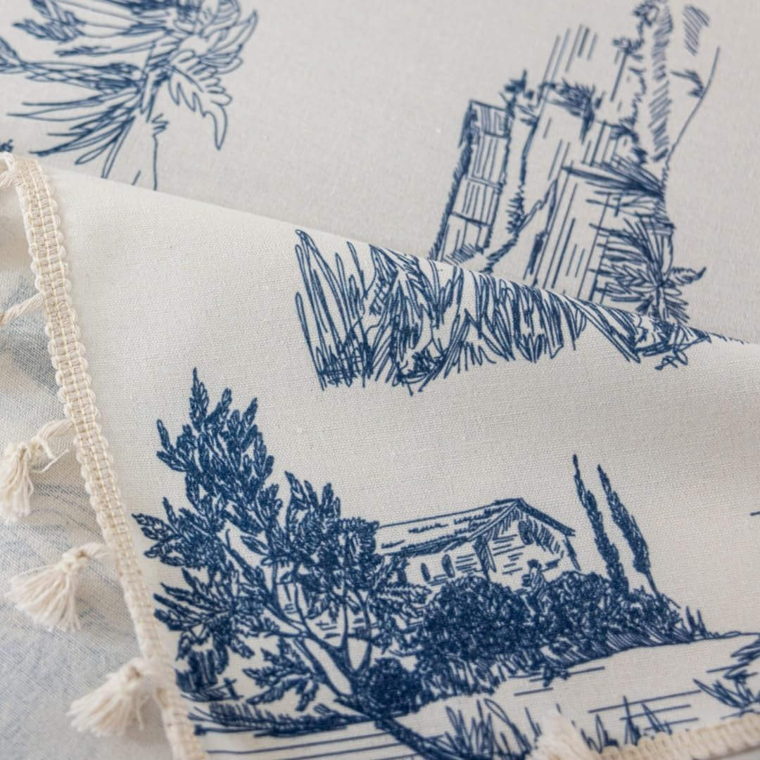 retro-blue-white-toile-de-jouy-printed-rectangular-tablecloth-premium-cotton-linen-table-cover-with-complete-edge-tassels-for-french-country-kitchen-decor-60x86-inches
