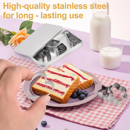 30PCS Mini Cookie Cutters Shapes Set with Box for Kids | Small Stainless Steel Star Triangle Cookie Cutter Variety Pack for Fruit, DIY Baking, Tiny Polymer Clay, Holidays & Daily Use5