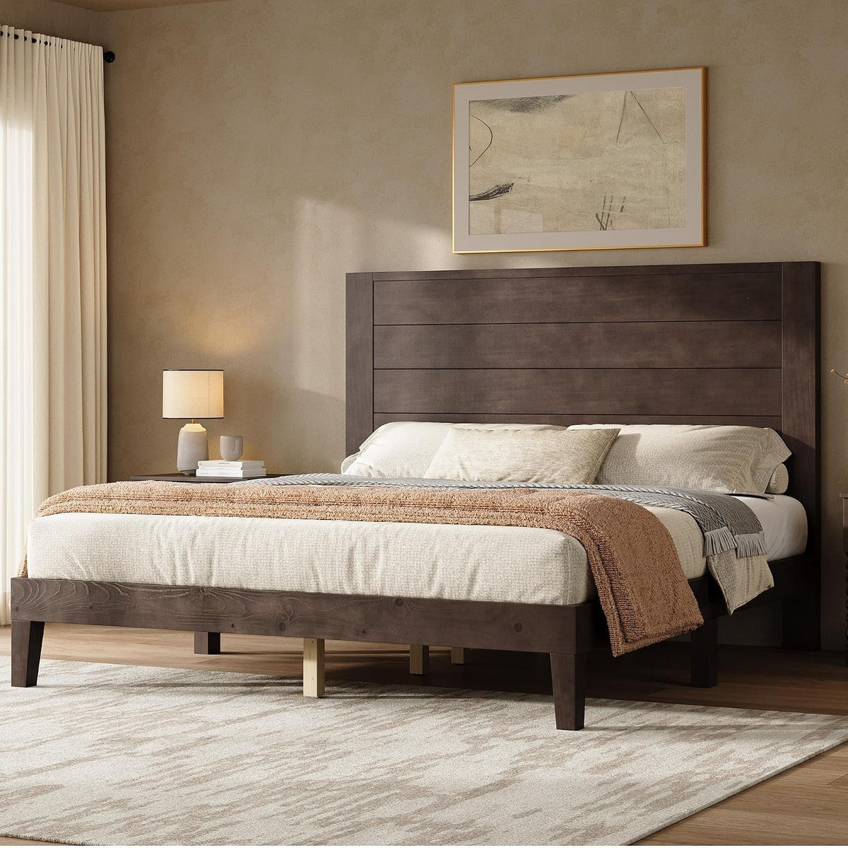 queen-size-solid-wood-bed-frame-with-48-headboard-design-walnut
