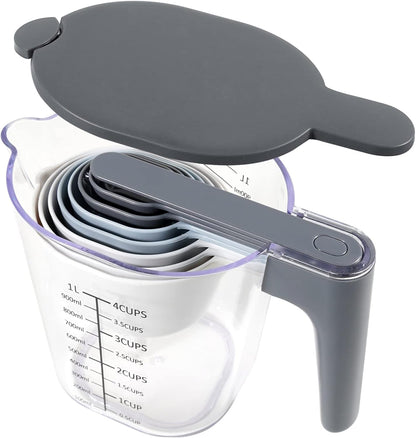 Stackable 10-Piece Measuring Cups and Spoons Set with Lids1