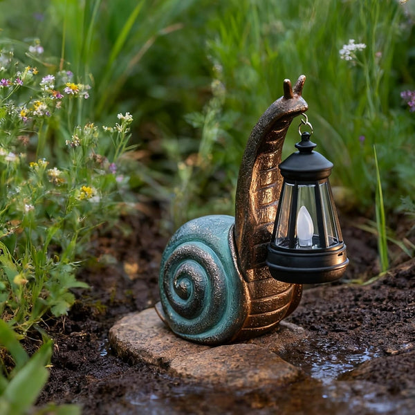 Solar Garden Snail Statue,Lawn Decor Statue for Patio, Balcony, Yard Ornament - Mothers Day Gifts for Mom Grandma Women7